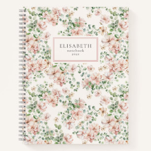 Carnet Ambiance romantique aquarelle florale