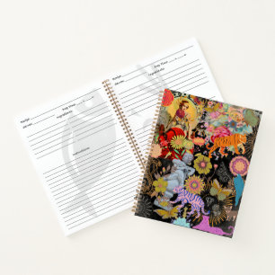 Carnet Âme Gitane Florale Botanique Collage Boho Noir