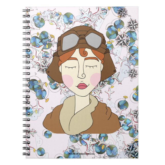Carnet Amelia Earhart - Femmes notables (Devant)