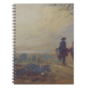 Carnet Aménagez en parc avec le lac et deux figures