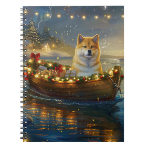 Carnet American Akita Christmas Festive Voyage