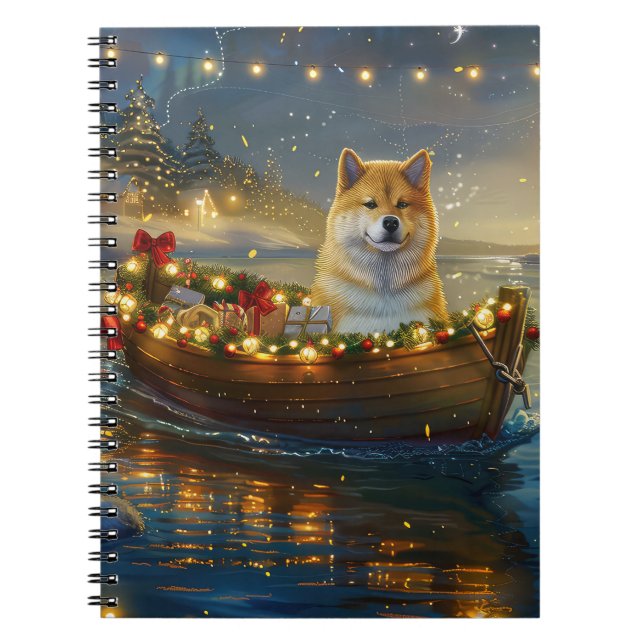Carnet American Akita Christmas Festive Voyage (Devant)