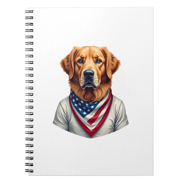 Carnet American Canine Golden Retriever Vintage Tee (Devant)