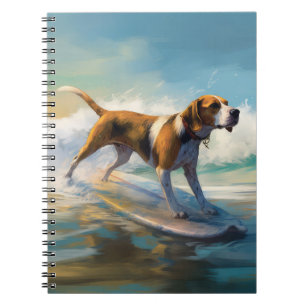 Carnet American Engligh Foxhound Beach Surfing Paining