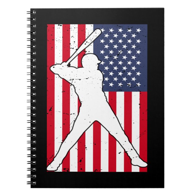 Carnet American Flag Baseball Team Cadeau (Devant)