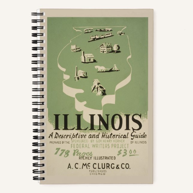 Carnet American Guide Series Volume On Illinois. (Recto)