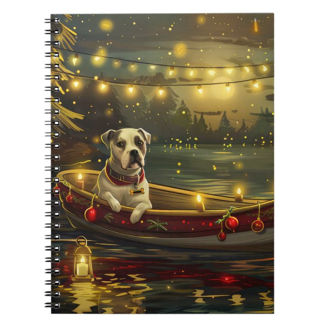 Carnet American Staffordshire Noël Festival Voyage (Devant)