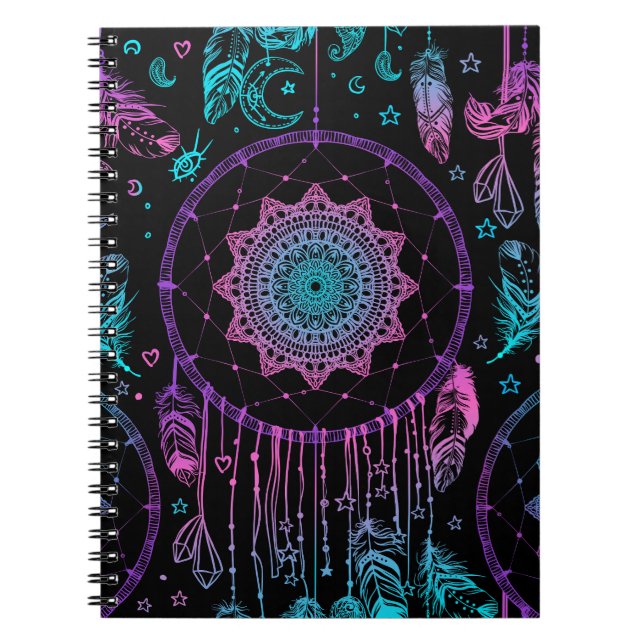 Carnet Amérindien Dreamcatcher Moon Motif (Devant)