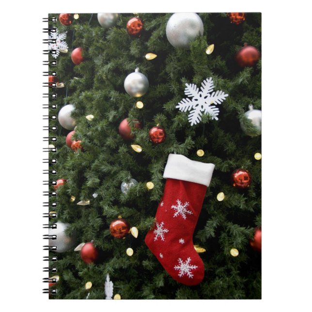 Carnet Amérique du Nord. Décorations de Noël sur l'arbre. (Devant)