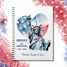 Carnet Amérique Mon Feu de Coeur Personnalisé Patriotique