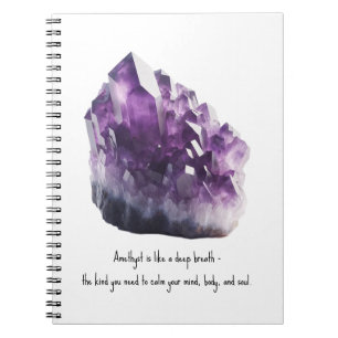 Carnet Améthyste brute violette cristal métaphysique calm