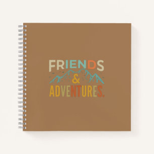 Carnet "Amis et aventures" Texte multicolore