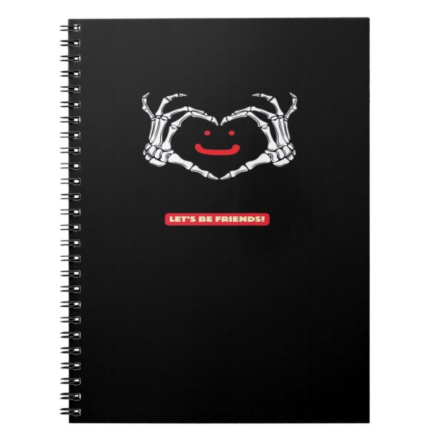 Carnet Amis ! Squelette classique Mains Coeur (Devant)