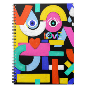 Carnet Amour Abstrait, yeux : motif coloré
