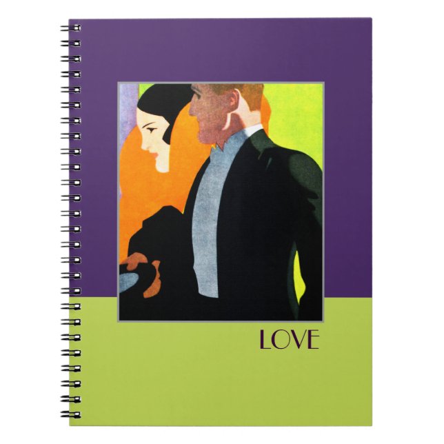 Carnet Amour. Cadeau Design Art Déco vintage (Devant)