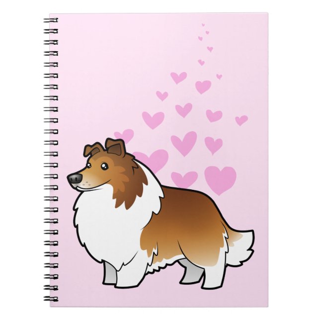Carnet Amour de chien de berger/colley de Shetland (Devant)
