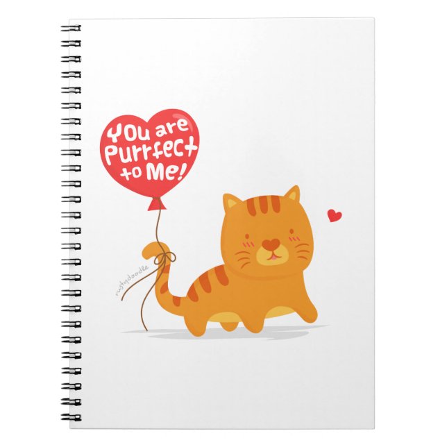 Carnet Amour de jeu de mots humour mignon chaton chat des (Devant)