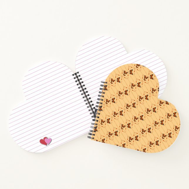 Carnet Amour et papillons en orange (Intérieur)