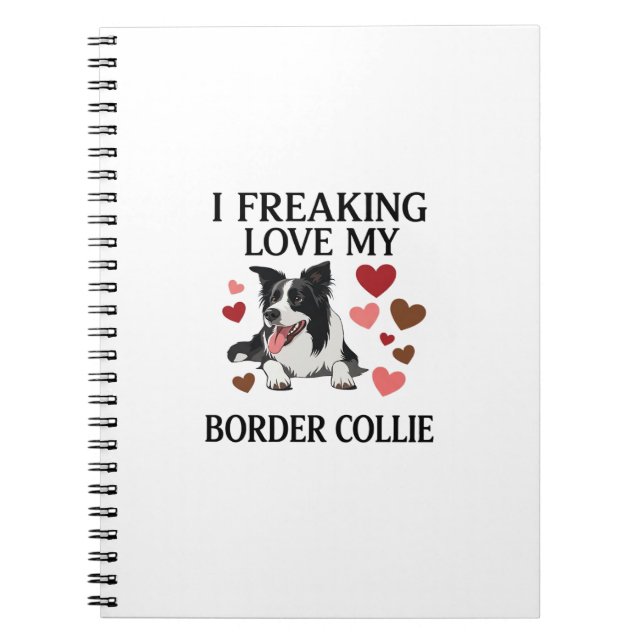 Carnet Amour fou pour Border Collie Dog Hearts_1 (Devant)