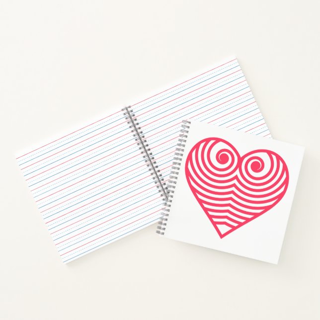Carnet Amour Hypnotique – Cœur Contourné Rouge Minimalist (Intérieur)