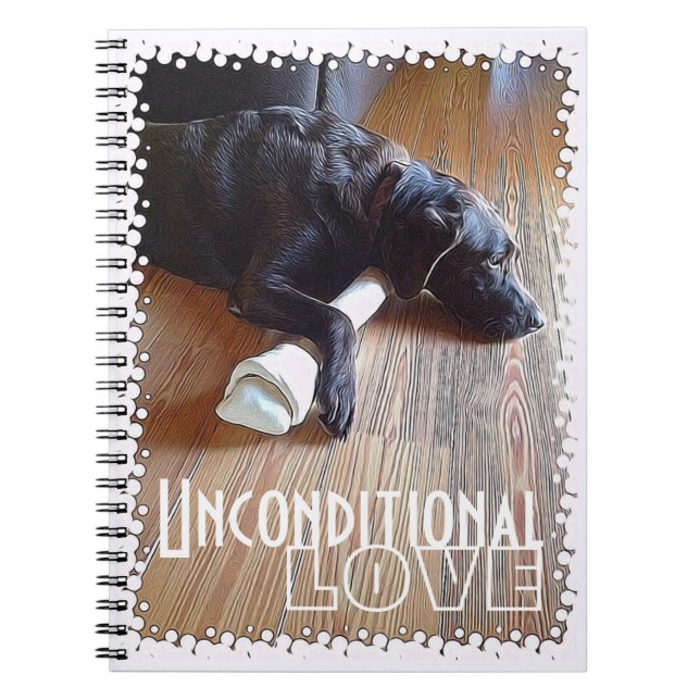 Carnet Amour inconditionnel Chocolat Labrador Retriever (Devant)