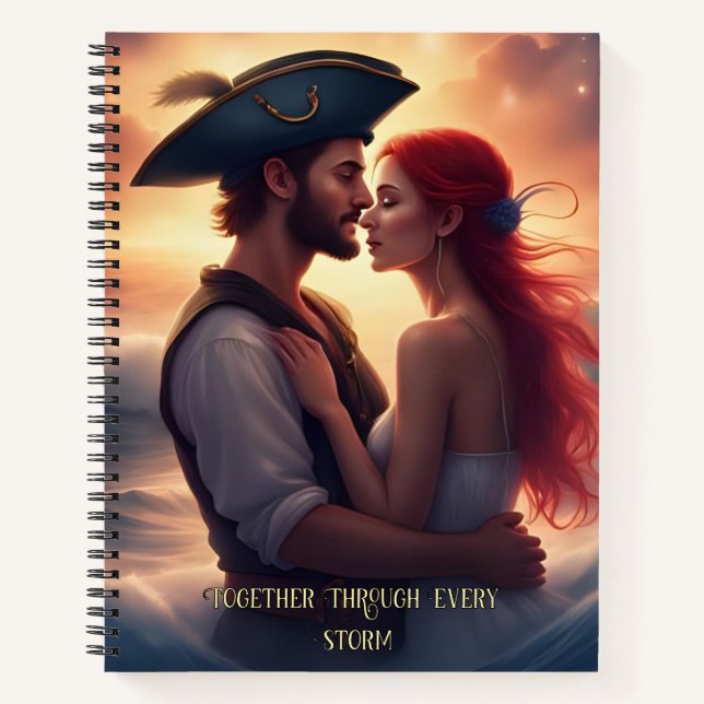 Carnet Amour manifeste - Romantique couple de pirates (Devant)