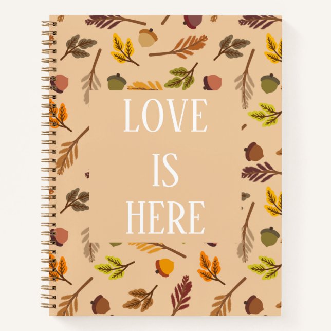 Carnet Amour Moderne chic style automne beige orange  (Devant)
