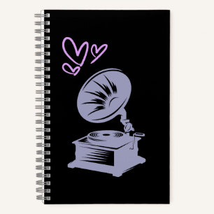 Carnet Amour Musique Vieux Gramophone École