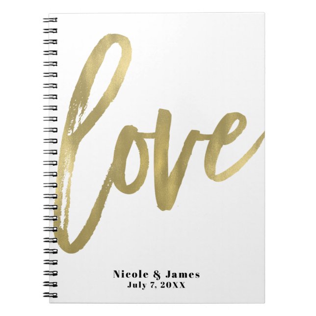 Carnet Amour Or Moderne Calligraphie Moderne Organisation (Devant)