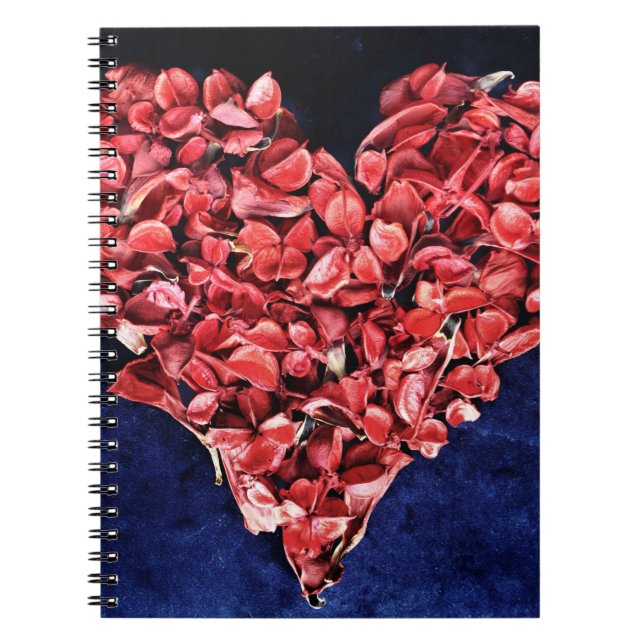 Carnet Amour romantique Rose Petal Red Heart (Devant)