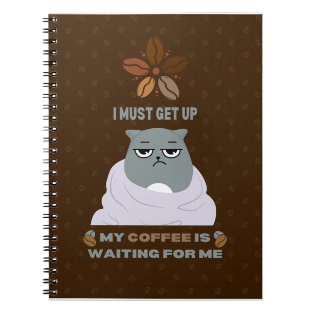 Carnet Amoureux de café grumpy sur Arrière - plan Brown (Devant)