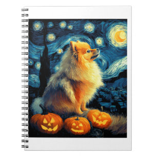 Carnet Amoureux de chiens Poméranie Peinture de van gogh