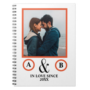 Carnet Amoureux de la Saint Valentin couple monogramme