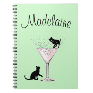 Carnet Amoureux de les chats Bulles Moderne Mint Vert Per