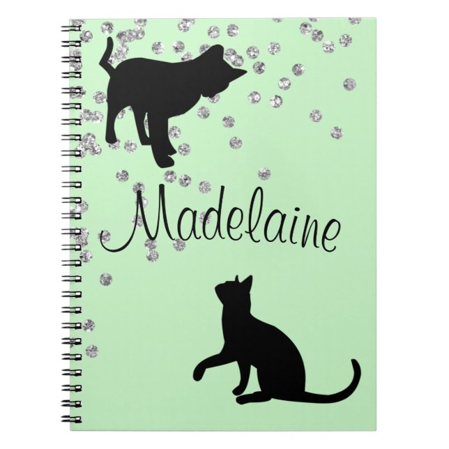 Carnet Amoureux de les chats Moderne Mint Green Spots per (Devant)