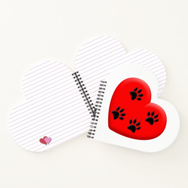 Carnet Amoureux des chats Red Heart Et Paws (Intérieur)