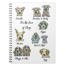 Carnet Amoureux des chiens 6,50 po x 8,75 po