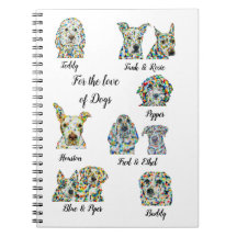 Carnet Amoureux des chiens 6,50 po x 8,75 po