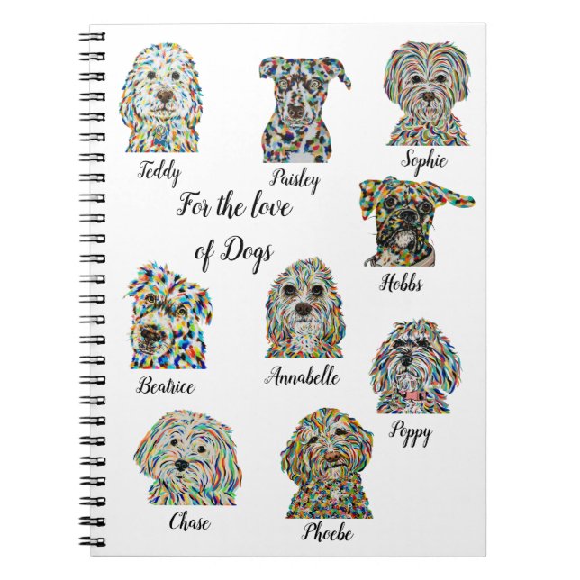 Carnet Amoureux des chiens 6,50 po x 8,75 po (Devant)