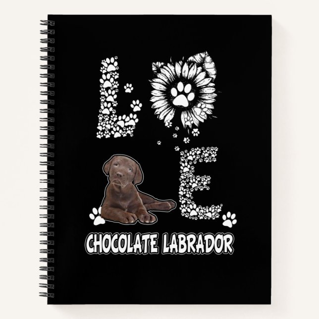 Carnet Amoureux des chiens | Love Chocolate Fleur de sole (Devant)