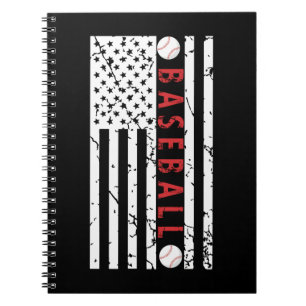 Carnet Amoureux du baseball américain Grunge Flag