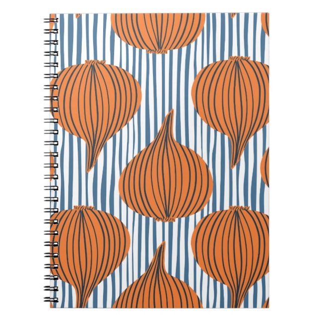 Carnet Ampoules d'oignon dessinées à la main, papier pein (Devant)
