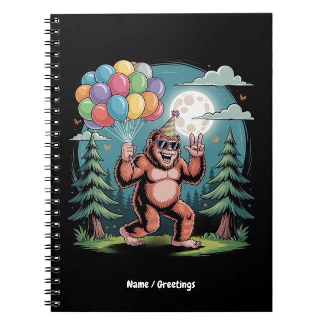 Carnet Amusant Bigfoot fête d'anniversaire Bash Balloons (Devant)