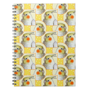 Carnet Amusant Cockatiel Jaune Blanc Motif Pet Bird Schoo