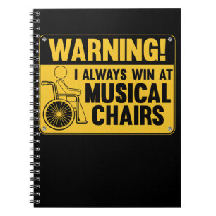 Carnet Amusant fauteuil roulant Humour de chaise musicale