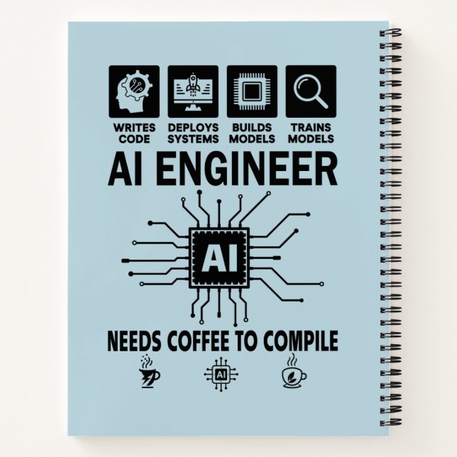 Carnet Amusant ingénieur en intelligence artificielle ama (Dos)
