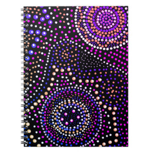 Carnet Amusant Mandala Dot Art Blue Purple Spiral
