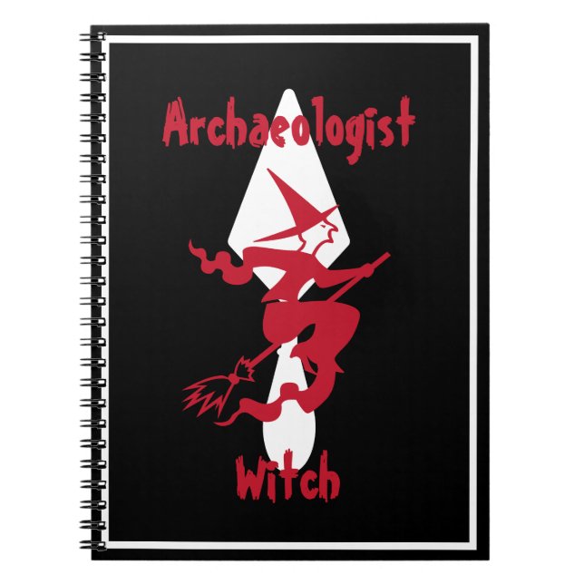 Carnet Amusante sorcière d'archéologue rouge dans une cha (Devant)