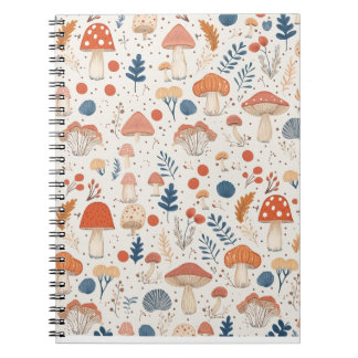 Carnet Amusants Orange Champignons d'automne Fairy Garden