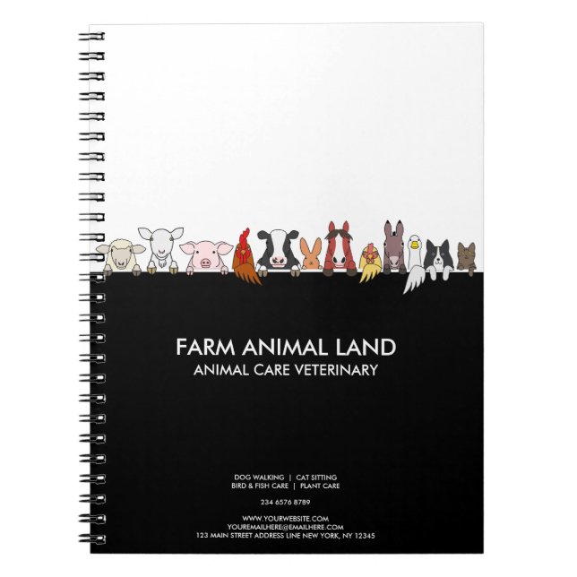Carnet Amusement à la ferme Vache Poulet Elevage de la fo (Devant)